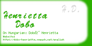 henrietta dobo business card